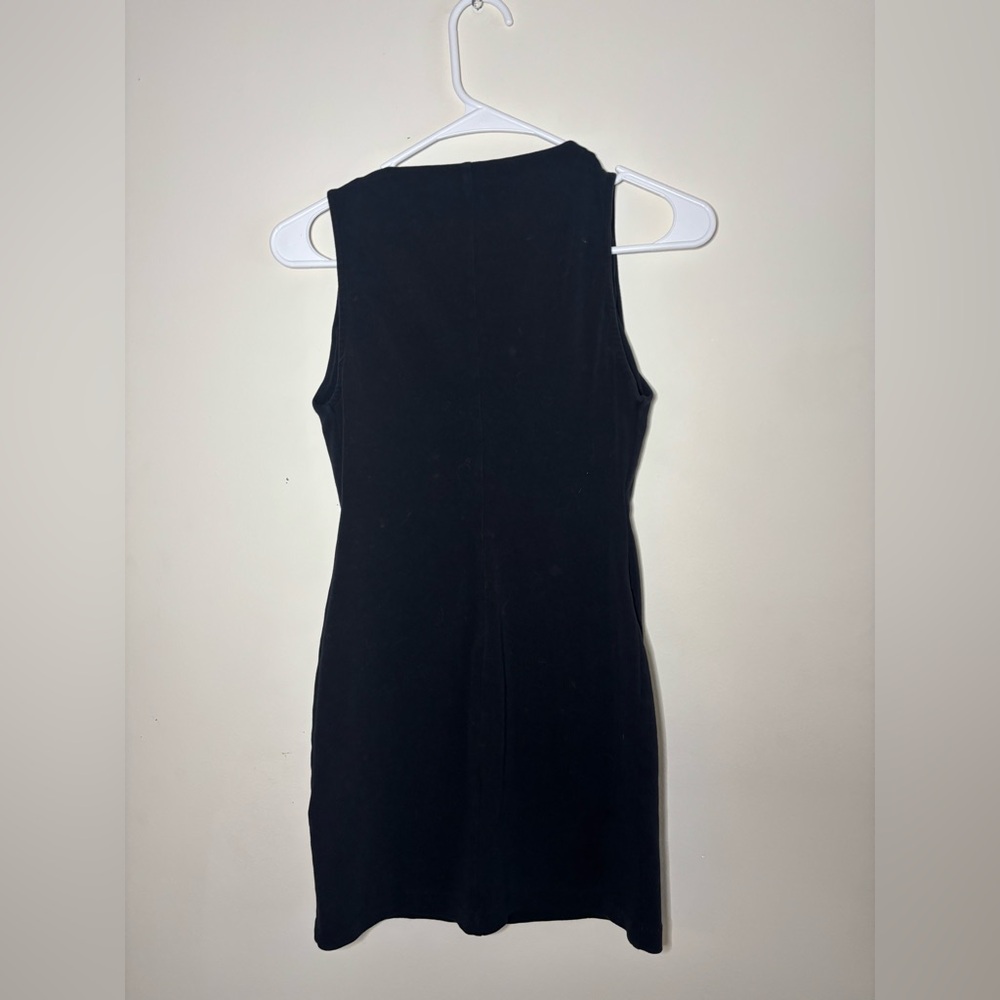 ZARA Black High Neck Sleeveless Ribbed Bodycon Mini Dress - Picture 2 of 3